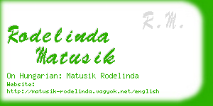 rodelinda matusik business card